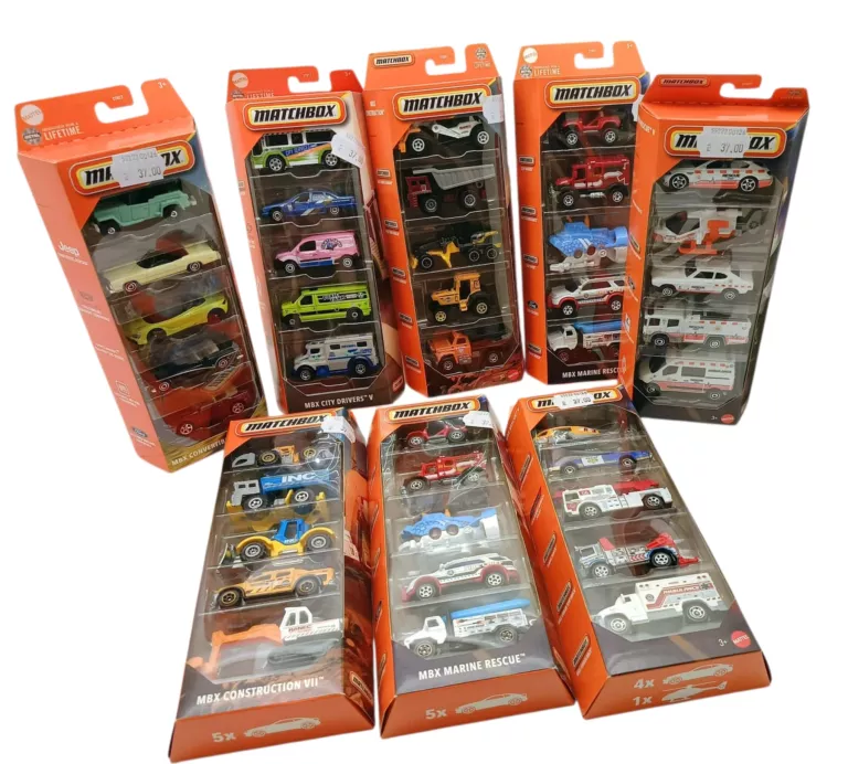 MATCHBOX SAMOCHODZIKI METALOWE MATTEL 5W1 MIX