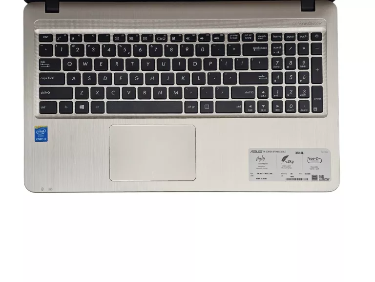 LAPTOP ASUS X540L 15,6 " INTEL CORE I3-5005 4GB RAM 256GB SSD WIN10 HOME