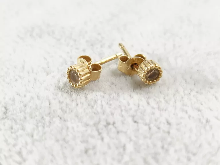 DELIKATNE KOLCZYKI WKRĘTKI 585 W0.86 CHRZEST KOMUNIA PREZENT