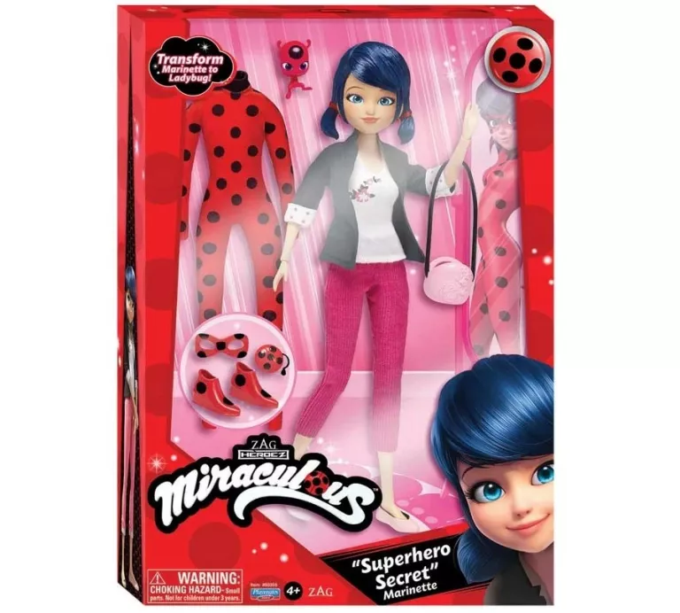 LALKA LADYBUG I MARINETTE BIEDRONKA I CZARNY KOT MIRACULOUS