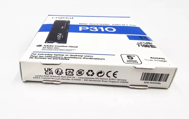 DYSK SSD CRUCIAL P310 1TB M.2 2280 PCI-E X4 GEN4 NVME CT1000P310SSD8