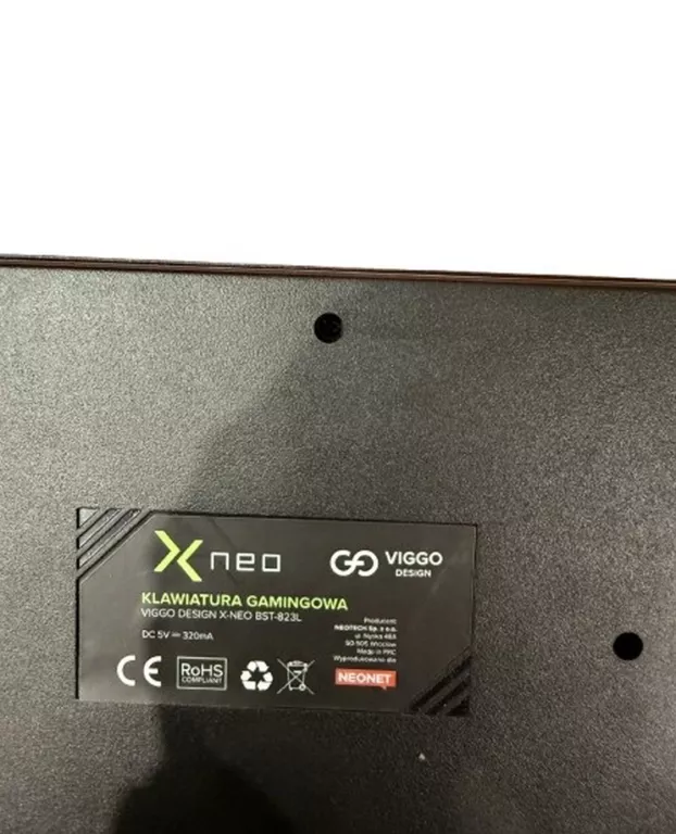 KLAWIATURA GAMINGOWA VIGGO DESIGN X-NEO BST-823L
