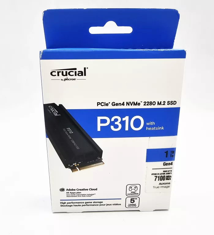 DYSK SSD CRUCIAL P310 1TB M.2 2280 PCI-E X4 GEN4 NVME CT1000P310SSD5
