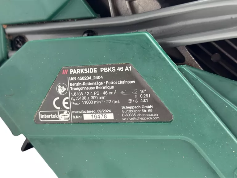 PIŁA ŁAŃCUCHOWA SPALINOWA PARKSIDE PBKS 46 A1 2,4 PS