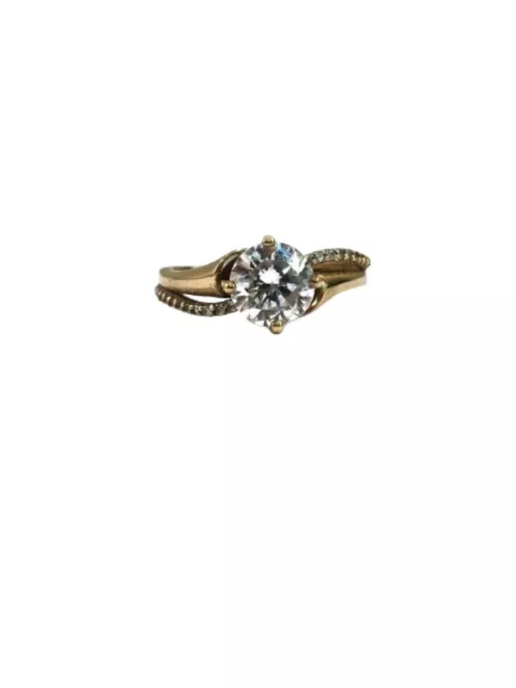 PIĘKNY ZŁOTY PIERŚCIONEK Z DUŻĄ CYRKONIĄ P.333 2,60 R.12