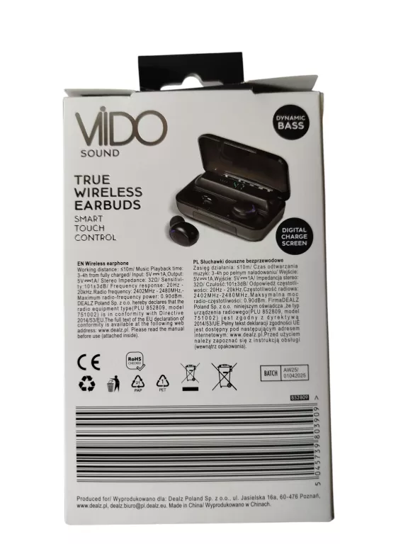 SŁUCHAWKI BLUETOOTH VIDO SOUND