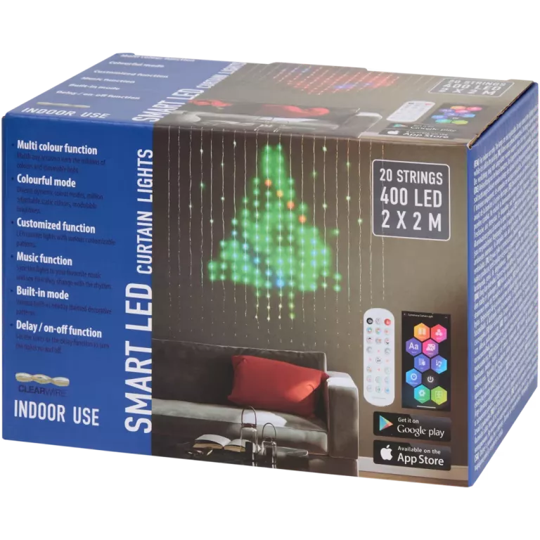 INTELIGENTNA KURTYNA ŚWIETLNA, PROGRAMOWALNE DIODY NA KAŻDĄ OKAZJE 2X2M 40