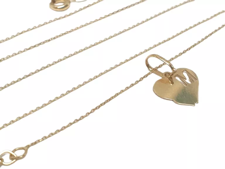 DELIKATNY ZŁOTY ŁAŃCUSZEK Z ZAWIESZKĄ 45CM 585