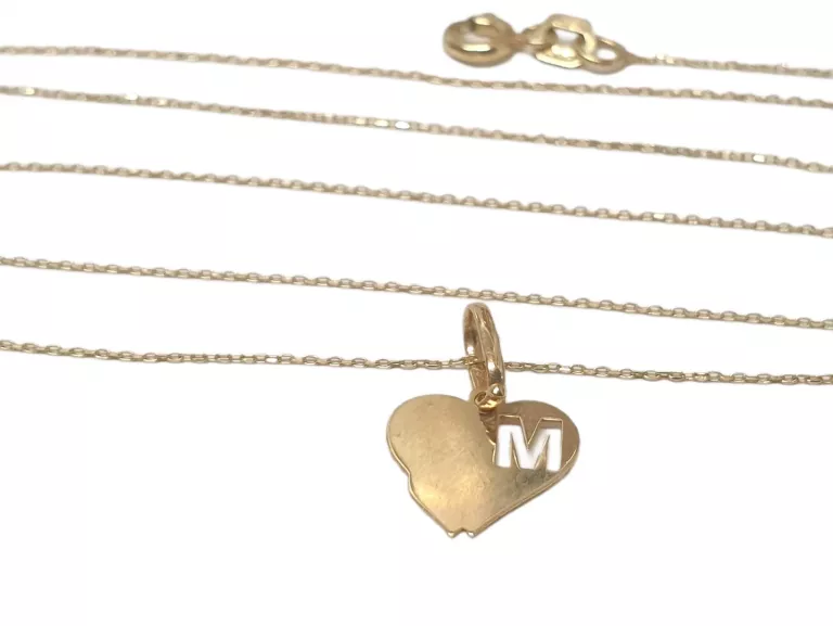 DELIKATNY ZŁOTY ŁAŃCUSZEK Z ZAWIESZKĄ 45CM 585