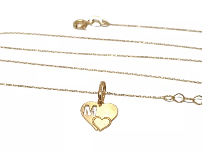 DELIKATNY ZŁOTY ŁAŃCUSZEK Z ZAWIESZKĄ 45CM 585