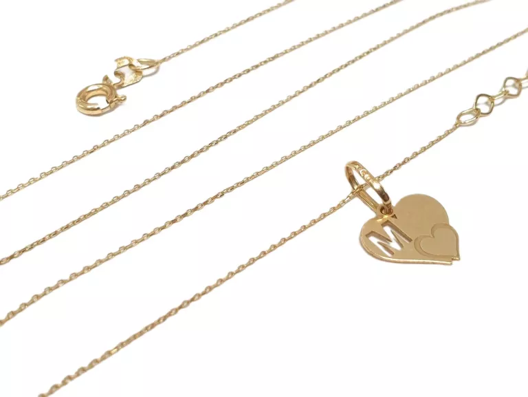 DELIKATNY ZŁOTY ŁAŃCUSZEK Z ZAWIESZKĄ 45CM 585