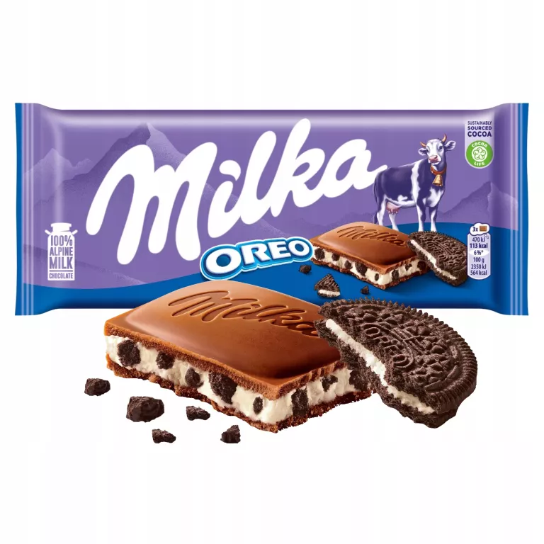 MILKA CZEKOLADA MLECZNA Z KAWAŁKAMI CIASTECZEK OREO 100 G D:2026