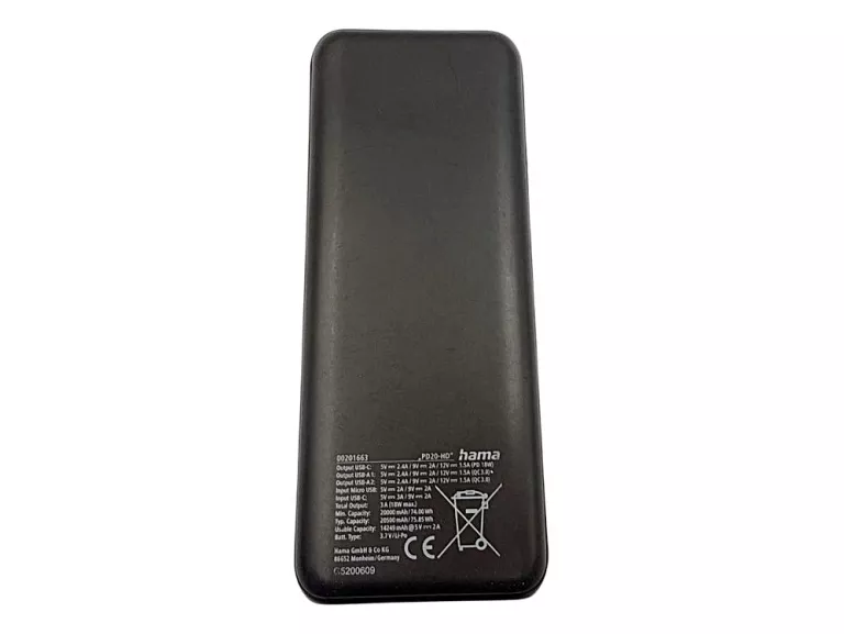 HAMA POWERBANK 2000 MAH 2X USB A / USB C