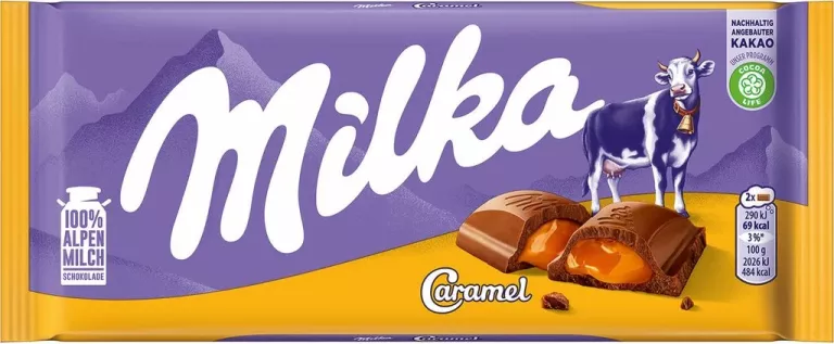 MILKA CARMEL CZEKOLADA MLECZNA Z NADZIENIEM O SMAKU KARMELOWYM 100 G