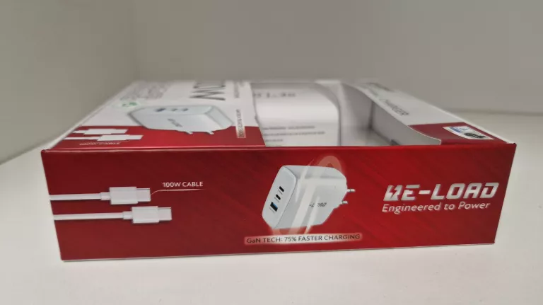 SZYBKA ŁADOWARKA 100W GAN 2 X USB-C 1 X USB-A RE- LOAD BIAŁA