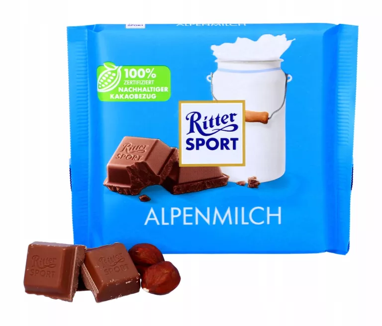 CZEKOLADA MLECZNA RITTER SPORT ALPEJSKIE MLEKO DE