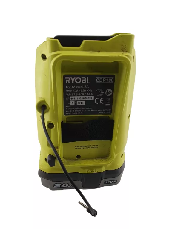 RADIO BUDOWLANE RYOBI CDR180 ONE+ 18V AKUMULATOR