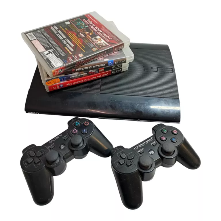 KONSOLA PS3 SLIM CECH 4204A+4 GRY+PAD ORYG +PAD ZAMIENNIK+OKABLOWANIE