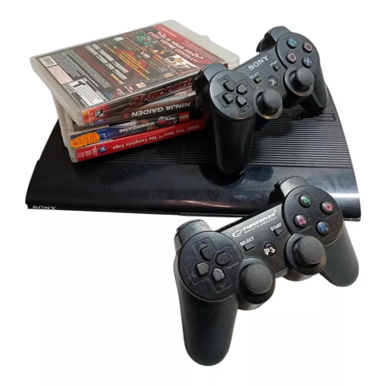 KONSOLA PS3 SLIM CECH 4204A+4 GRY+PAD ORYG +PAD ZAMIENNIK+OKABLOWANIE