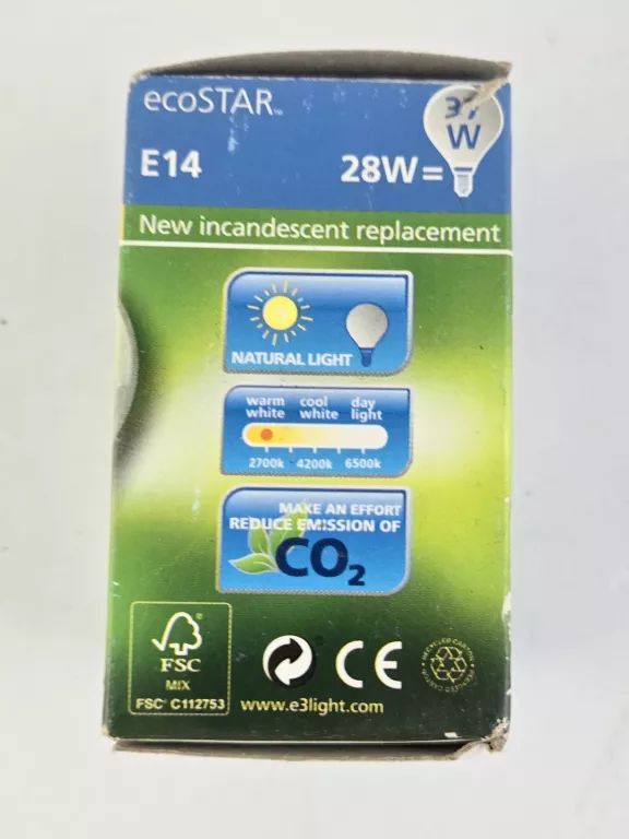 ŻARÓWKA ECOSTAR E14 373 LUMENÓW E3LIGHT