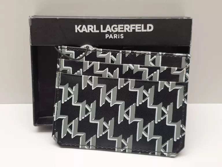 KARL LAGERFELD ETUI NA KARTY SKÓRA EKOLOGICZNA PORTFEL CZARNY