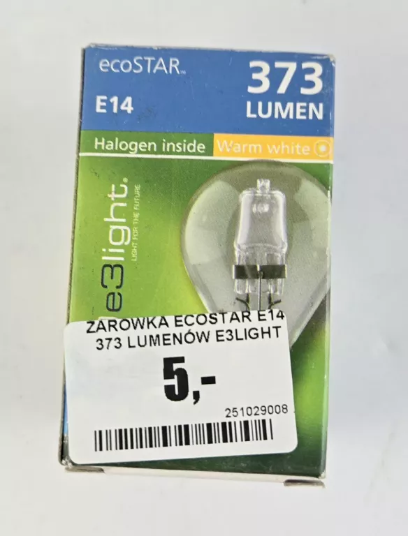 ŻARÓWKA ECOSTAR E14 373 LUMENÓW E3LIGHT