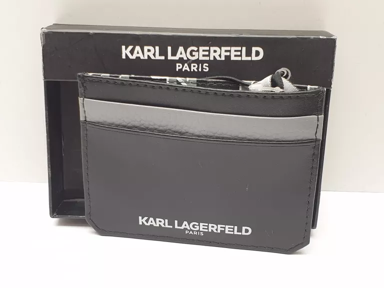 KARL LAGERFELD ETUI NA KARTY SKÓRA EKOLOGICZNA PORTFEL CZARNY