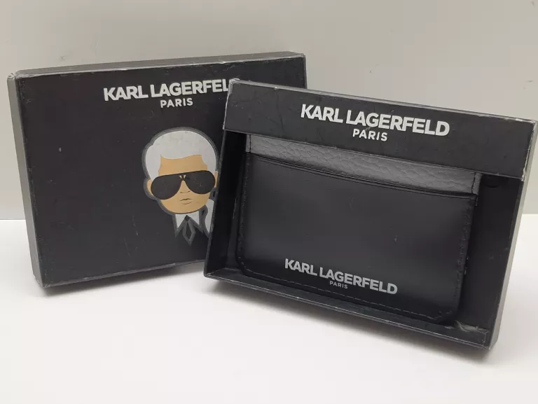 KARL LAGERFELD ETUI NA KARTY SKÓRA EKOLOGICZNA PORTFEL CZARNY