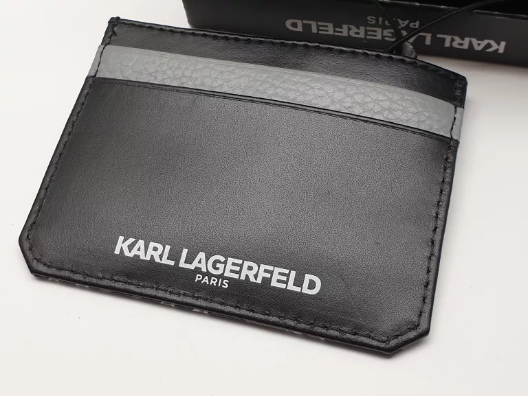 KARL LAGERFELD ETUI NA KARTY SKÓRA EKOLOGICZNA PORTFEL CZARNY