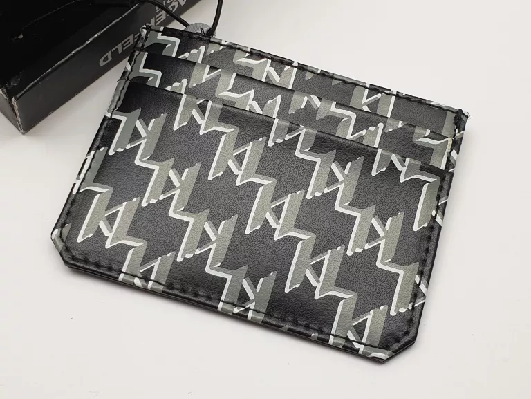 KARL LAGERFELD ETUI NA KARTY SKÓRA EKOLOGICZNA PORTFEL CZARNY