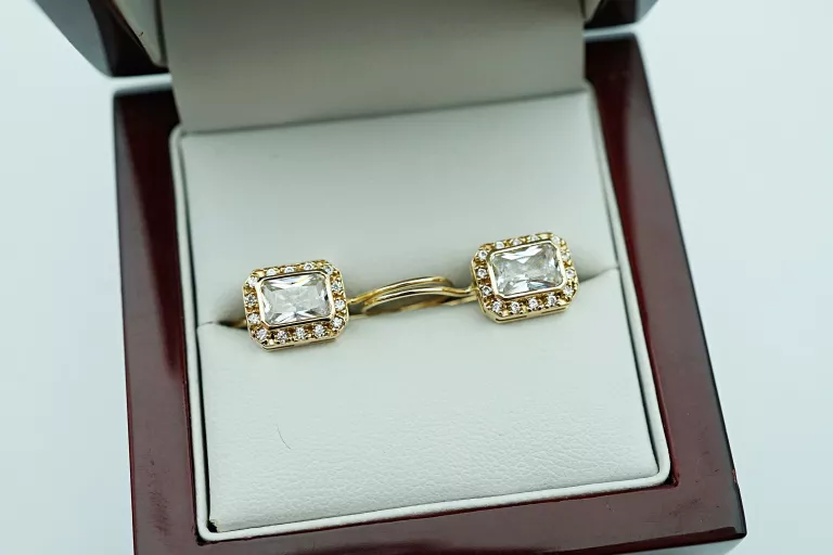 PIĘKNE ZŁOTE KOLCZYKI [585] 3,60G CYRKONIE