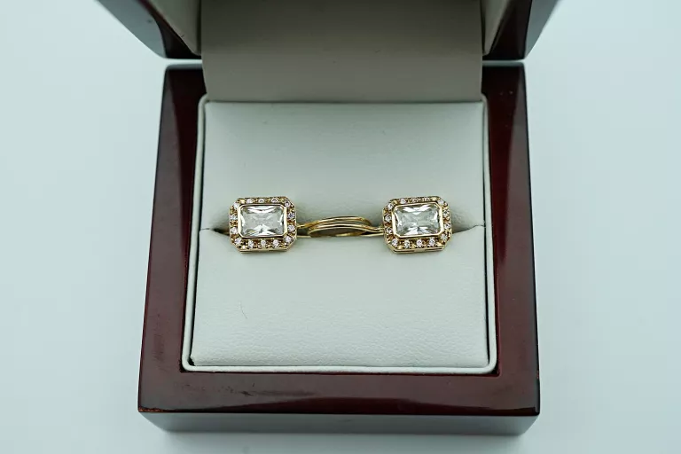 PIĘKNE ZŁOTE KOLCZYKI [585] 3,60G CYRKONIE