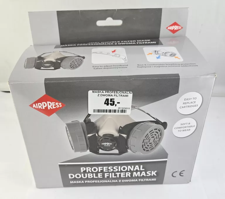 MASKA PROFESJONALNA Z DWOMA FILTRAMI AIRPRESS