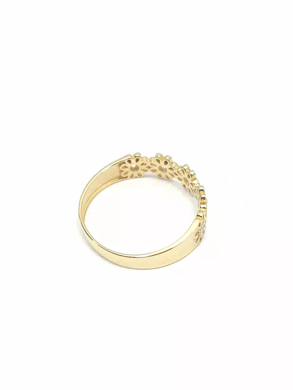 NIENOSZONY ZŁOTY PIERSCIONEK KWIATKI P585 1,32G R14