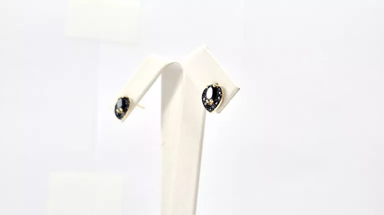 NIENOSZONE ZŁOTE KOLCZYKI Z CYRKONIA 585 1,54G SZTYFT 14K