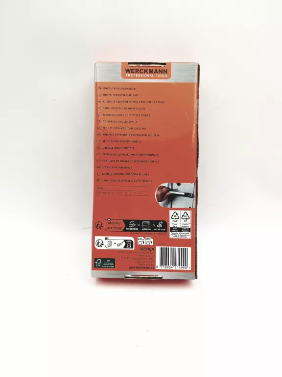 ZESTAW KLUCZY WERCKMANN 6SZT. 6-17MM SOLIDNA STAL CR-V PŁASKIE OCZKOWE