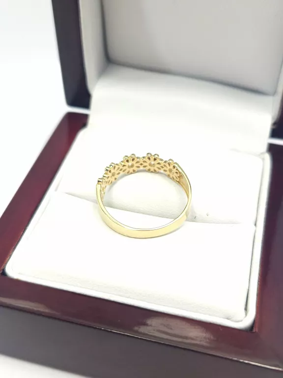 NIENOSZONY ZŁOTY PIERSCIONEK KWIATKI P585 1,32G R14