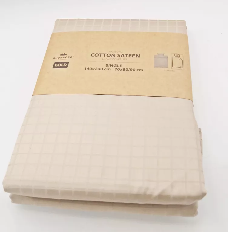 KOMPLET POŚCIELI Z SATYNY INGEBORG 140X200 PIASKOWY