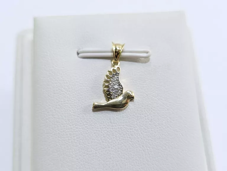 NIENOSZONA ZŁOTA ZAWIESZKA PTAK 585 0,95G