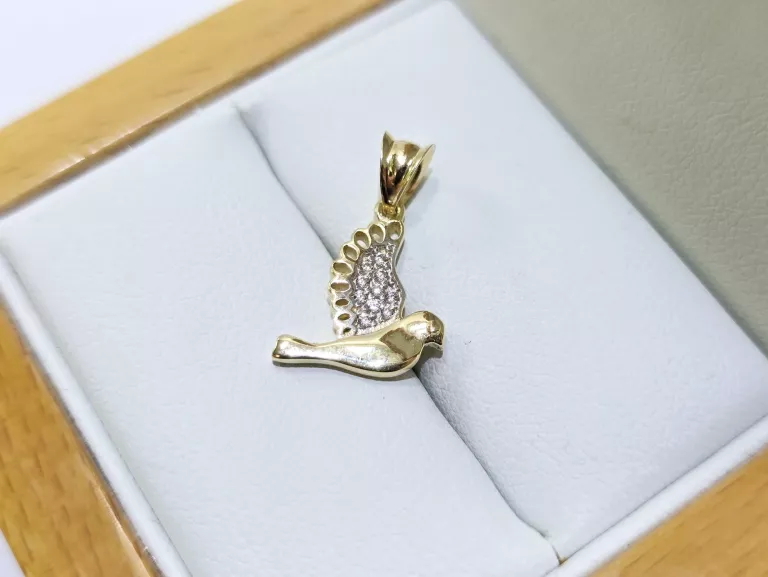 NIENOSZONA ZŁOTA ZAWIESZKA PTAK 585 0,95G