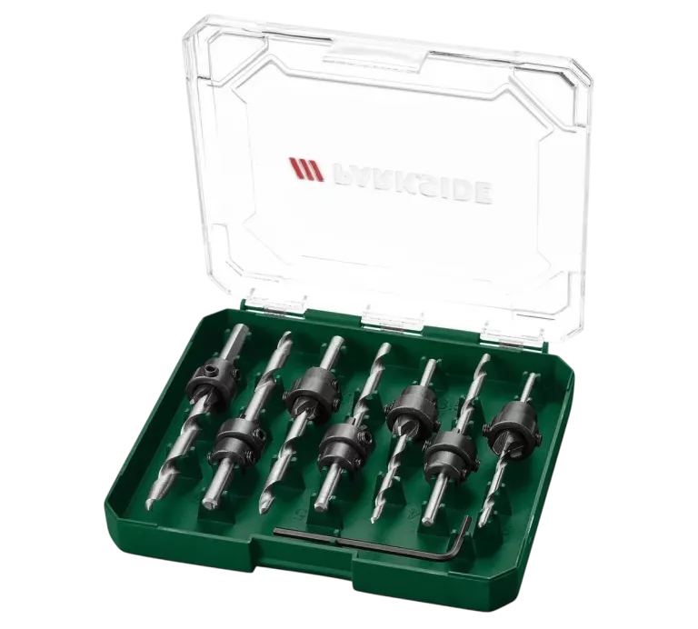 ZESTAW WIERTEŁ POGŁĘBIAJĄCYCH DO DREWNA PARKSIDE HG11365 *STAN FABRYCZNY*