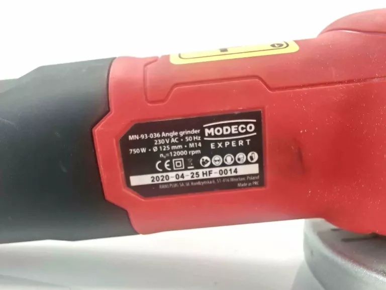 SZLIFIERKA KĄTOWA MODECO EXPERT MN-93-036 750W 125MM 12000RPM
