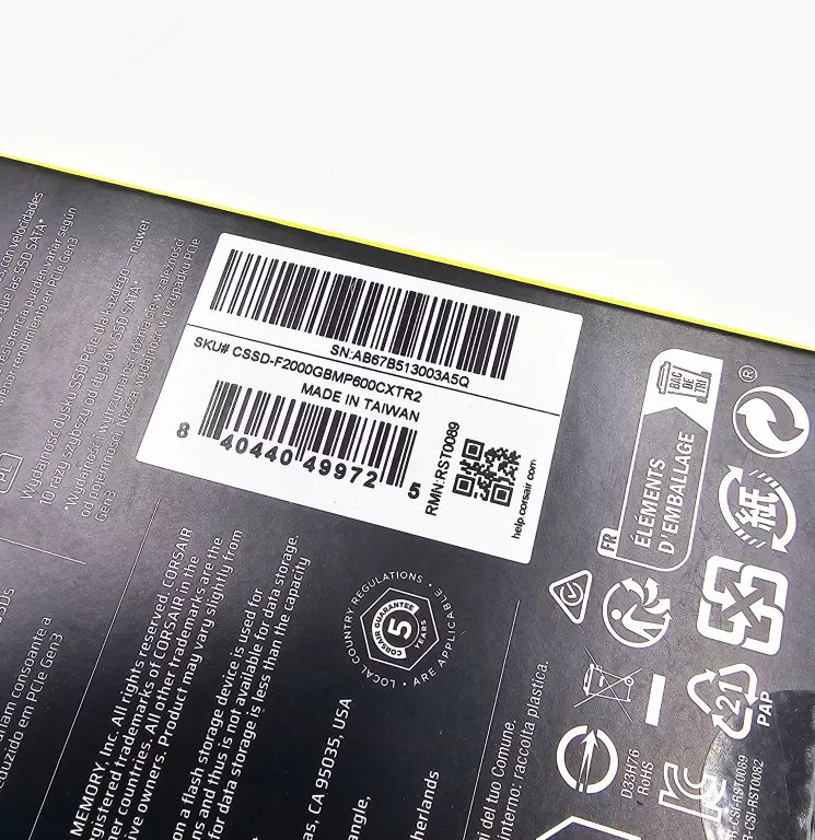 DYSK SSD CORSAIR MP600 CORE XT 2TB M.2 PCI 4.0 CSSD-F2000GBMP600CXTR2