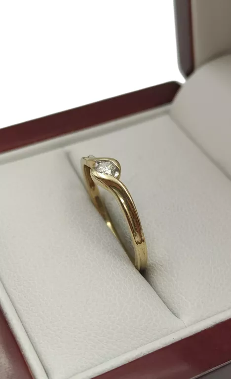ZŁOTY PIERŚCIONEK Z DIAMENTEM 0,10 CT 14K 585/1,33 G/R 15