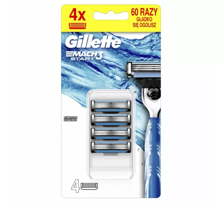 GILLETTE MACH3 START OSTRZA DO MASZYNKI DO GOLENIA, 4 SZTUKI