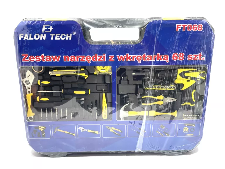 UNIWERSALNY ZESTAW NARZĘDZI 68 CZĘŚCIOWY W PLASTIKOWEJ WALIZCE FT068