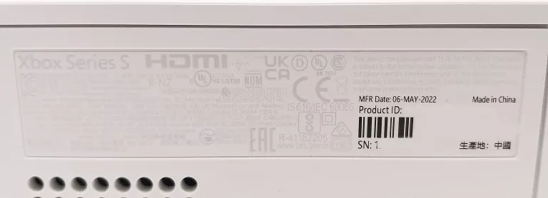 KONSOLA XBOX SERIES S 500GB PAD KABEL ZASILAJĄCY