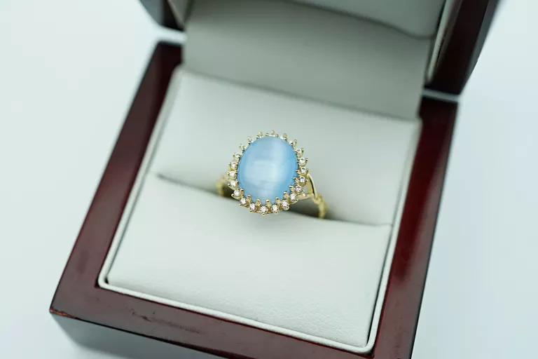 ZŁOTY PIERŚCIONEK Z KAMIENIEM SYNTETYCZNYM 585 3,04  R13