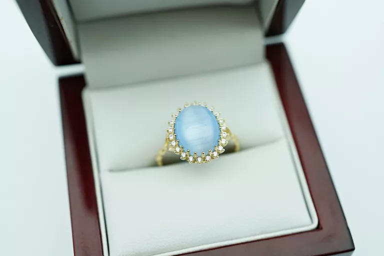 ZŁOTY PIERŚCIONEK Z KAMIENIEM SYNTETYCZNYM 585 3,04  R13