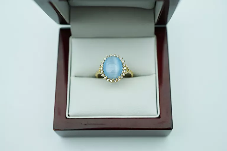 ZŁOTY PIERŚCIONEK Z KAMIENIEM SYNTETYCZNYM 585 3,04  R13